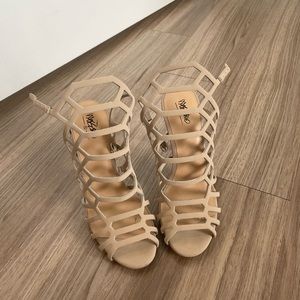 Leather strappy heels